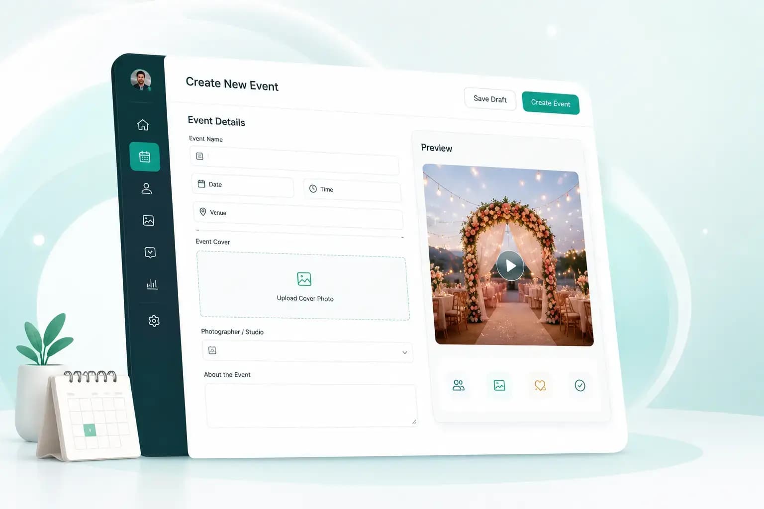 Create your event in minutes